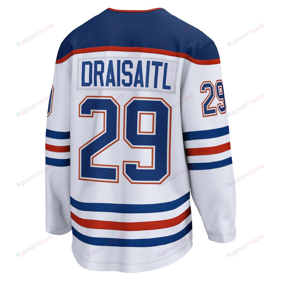 Leon Draisaitl 29 Edmonton Oilers Away Breakaway Jersey - Men, White