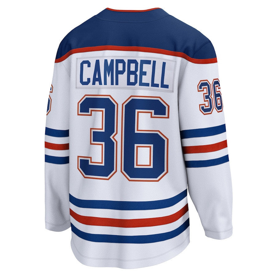 Jack Campbell 36 Edmonton Oilers Away Breakaway Jersey - Men, White