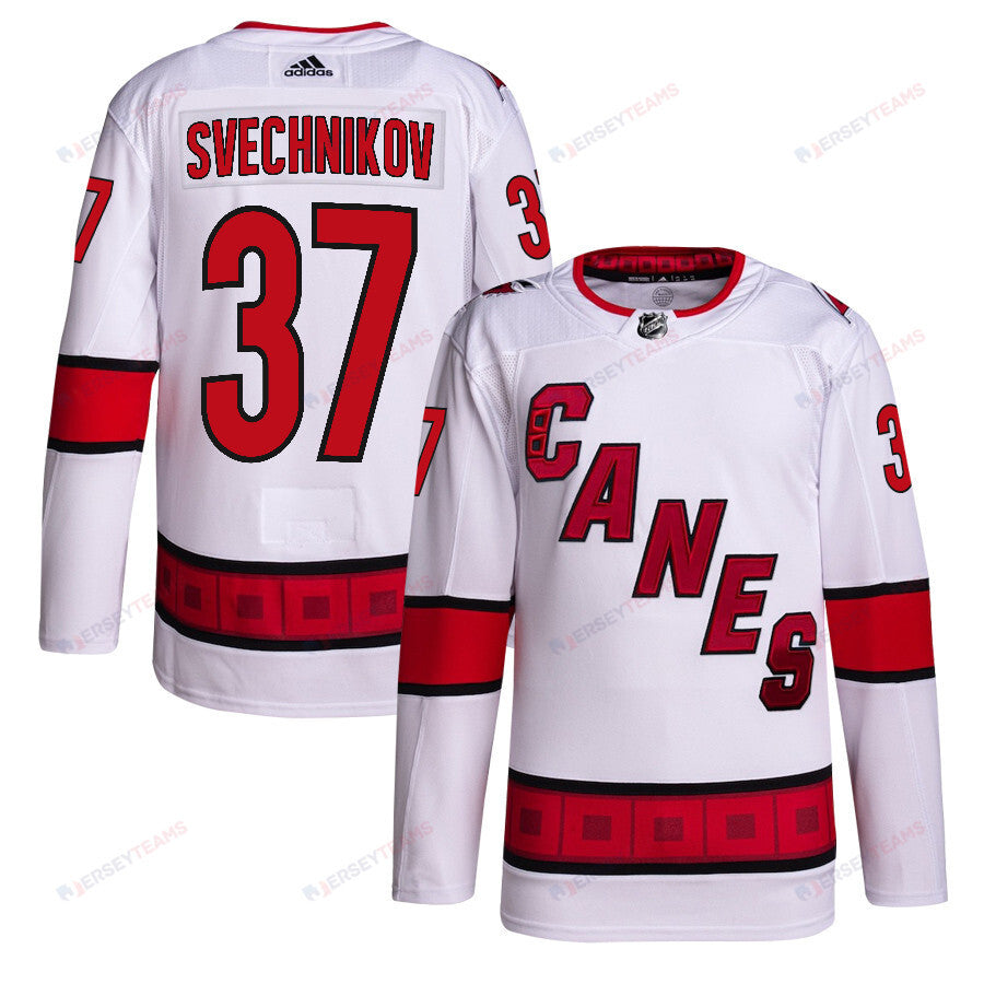 Andrei Svechnikov 37 Carolina Hurricanes Away Primegreen Jersey - Men, White
