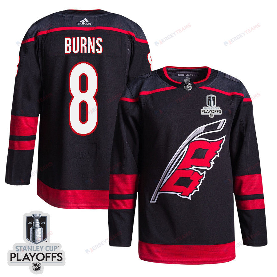 Brent Burns 8 Carolina Hurricanes 2024 NHL Playoffs Patch Home Jersey - Men, Black