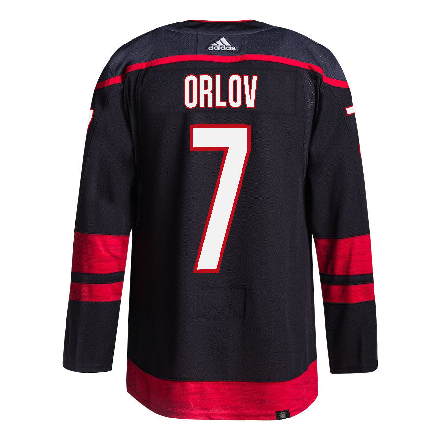 Dmitry Orlov 7 Carolina Hurricanes 2024 NHL Playoffs Patch Home Jersey - Men, Black