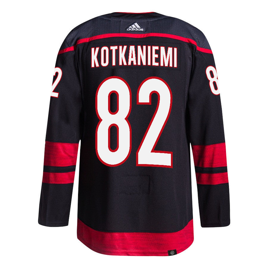 Jesperi Kotkaniemi 82 Carolina Hurricanes 2024 NHL Playoffs Patch Home Jersey - Men, Black