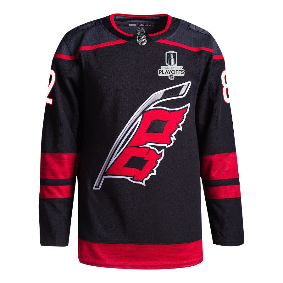 Jesperi Kotkaniemi 82 Carolina Hurricanes 2024 NHL Playoffs Patch Home Jersey - Men, Black
