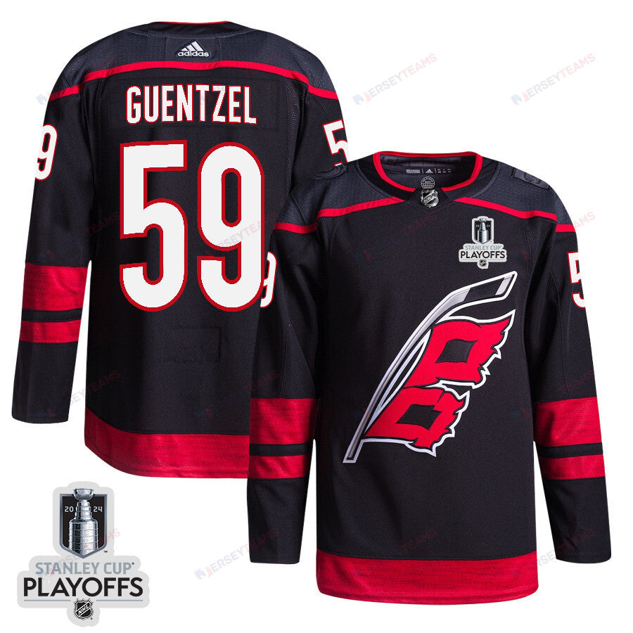 Jake Guentzel 59 Carolina Hurricanes 2024 NHL Playoffs Patch Home Jersey - Men, Black