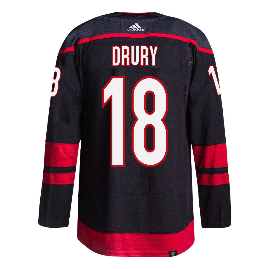Jack Drury 18 Carolina Hurricanes 2024 NHL Playoffs Patch Home Jersey - Men, Black
