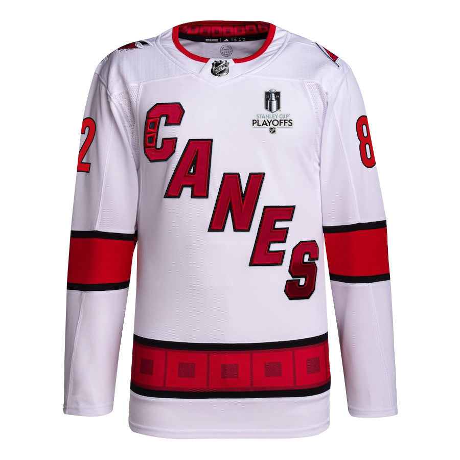 Jesperi Kotkaniemi 82 Carolina Hurricanes 2024 NHL Playoffs Patch Away Jersey - Men, White
