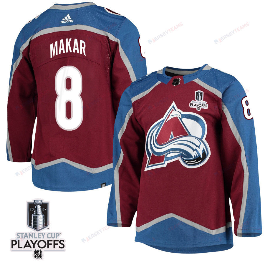 Cale Makar 8 Colorado Avalanche 2024 NHL Playoffs Patch Home Jersey - Men
