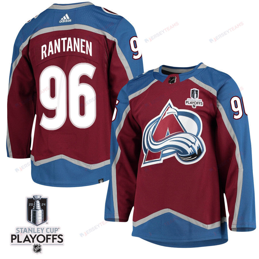 Mikko Rantanen 96 Colorado Avalanche 2024 NHL Playoffs Patch Home Jersey - Men