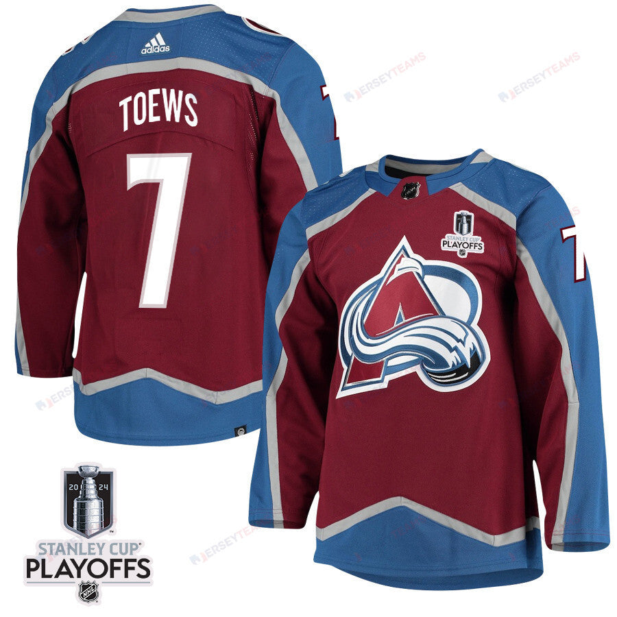 Devon Toews 7 Colorado Avalanche 2024 NHL Playoffs Patch Home Jersey - Men