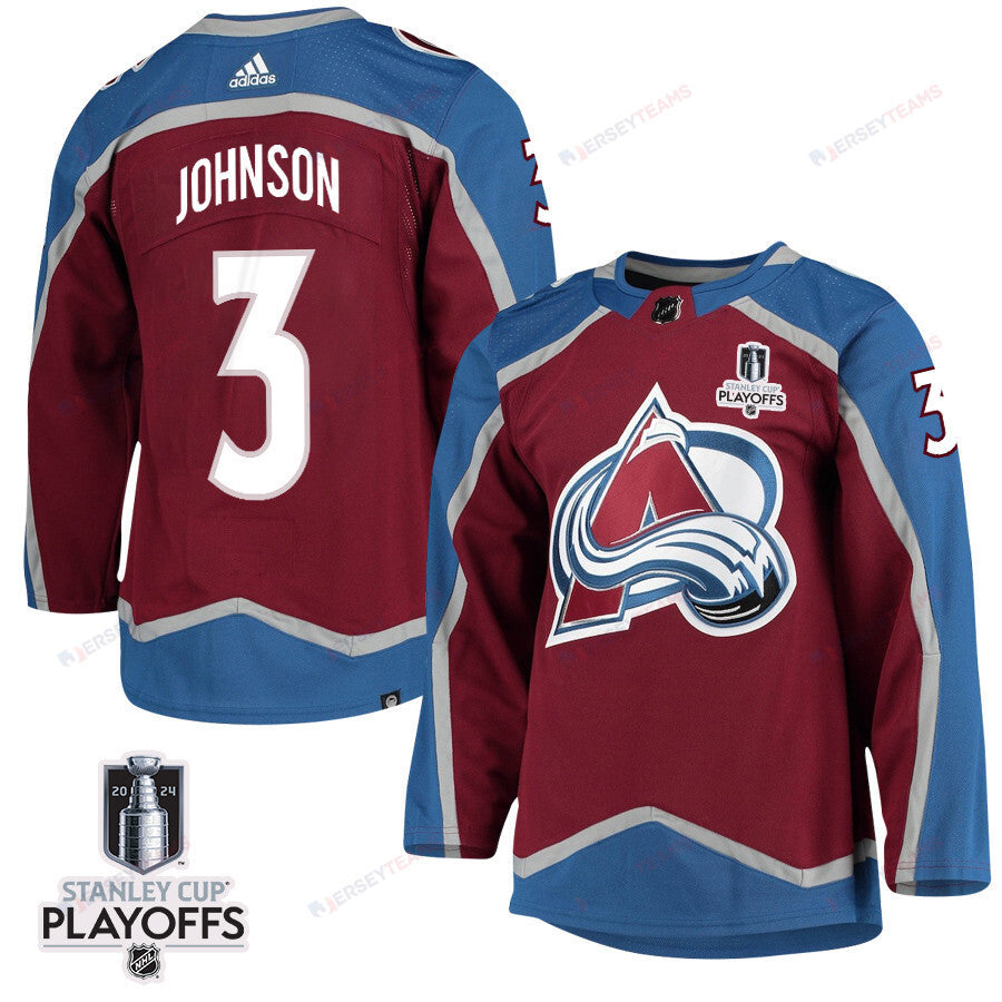 Jack Johnson 3 Colorado Avalanche 2024 NHL Playoffs Patch Home Jersey - Men