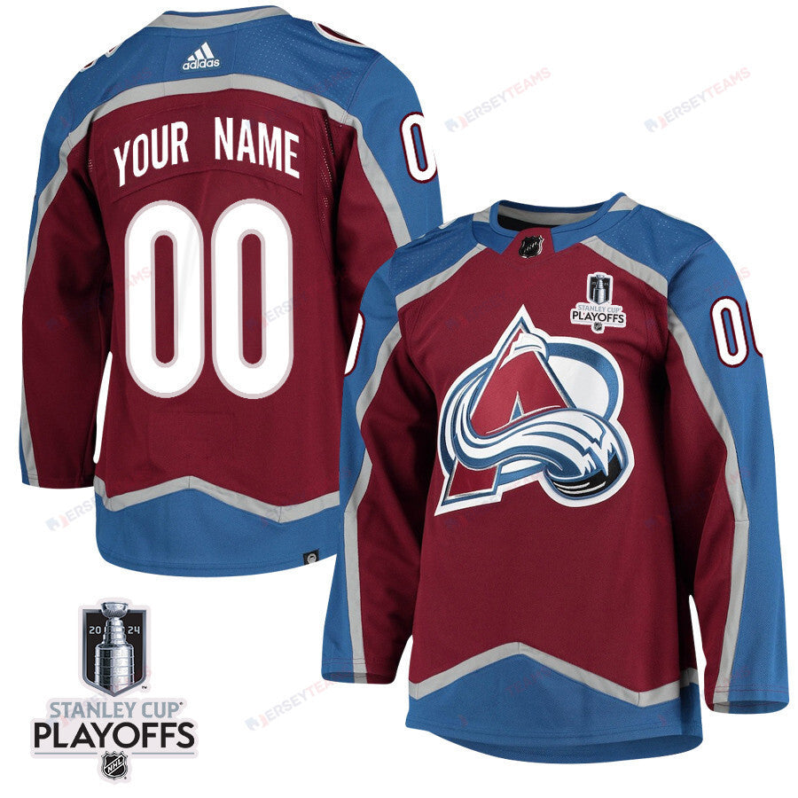 Colorado Avalanche 2024 NHL Playoffs Patch Home Jersey Customized - Men
