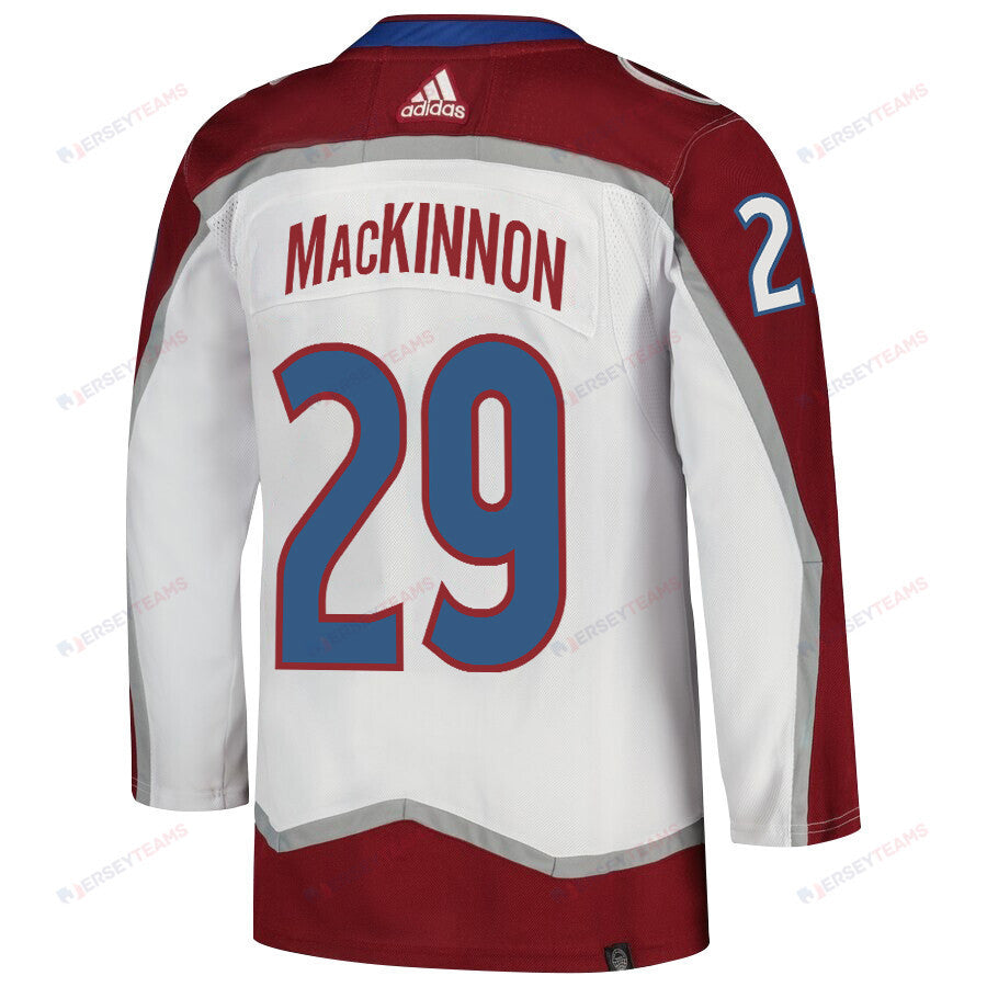 Nathan MacKinnon 29 Colorado Avalanche 2024 NHL Playoffs Patch Away Jersey - Men, White
