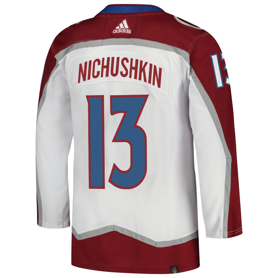 Valeri Nichushkin 13 Colorado Avalanche 2024 NHL Playoffs Patch Away Jersey - Men, White