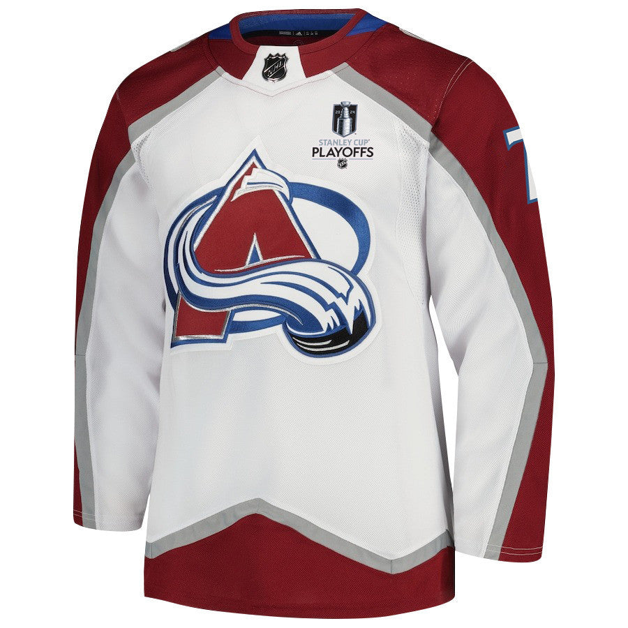 Devon Toews 7 Colorado Avalanche 2024 NHL Playoffs Patch Away Jersey - Men, White