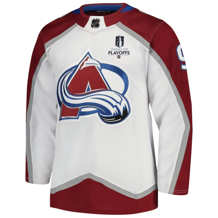 Zach Parise 9 Colorado Avalanche 2024 NHL Playoffs Patch Away Jersey - Men, White