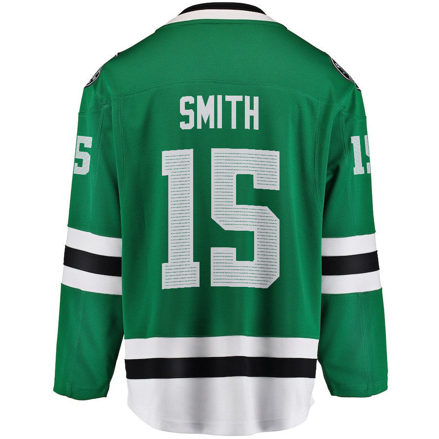 Craig Smith 15 Dallas Stars 2024 NHL Playoffs Patch Home Jersey - Men, Green