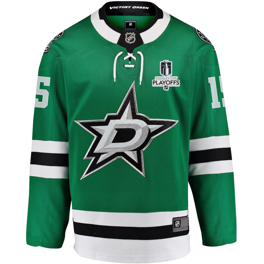 Craig Smith 15 Dallas Stars 2024 NHL Playoffs Patch Home Jersey - Men, Green