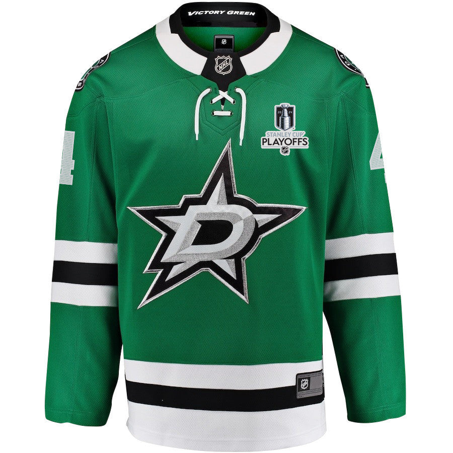 Miro Heiskanen 4 Dallas Stars 2024 NHL Playoffs Patch Home Jersey - Men, Green