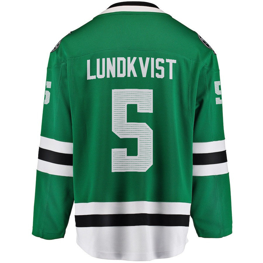 Nils Lundkvist 5 Dallas Stars 2024 NHL Playoffs Patch Home Jersey - Men, Green