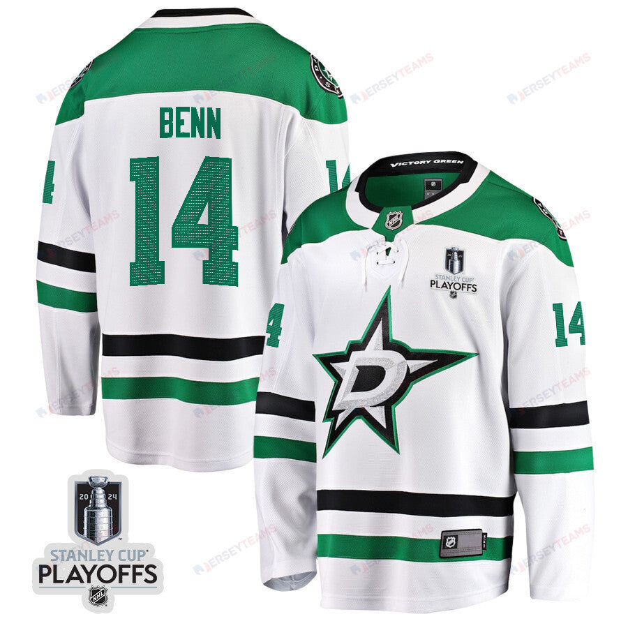 Jamie Benn 14 Dallas Stars 2024 NHL Playoffs Patch Away Breakaway Jersey - Men