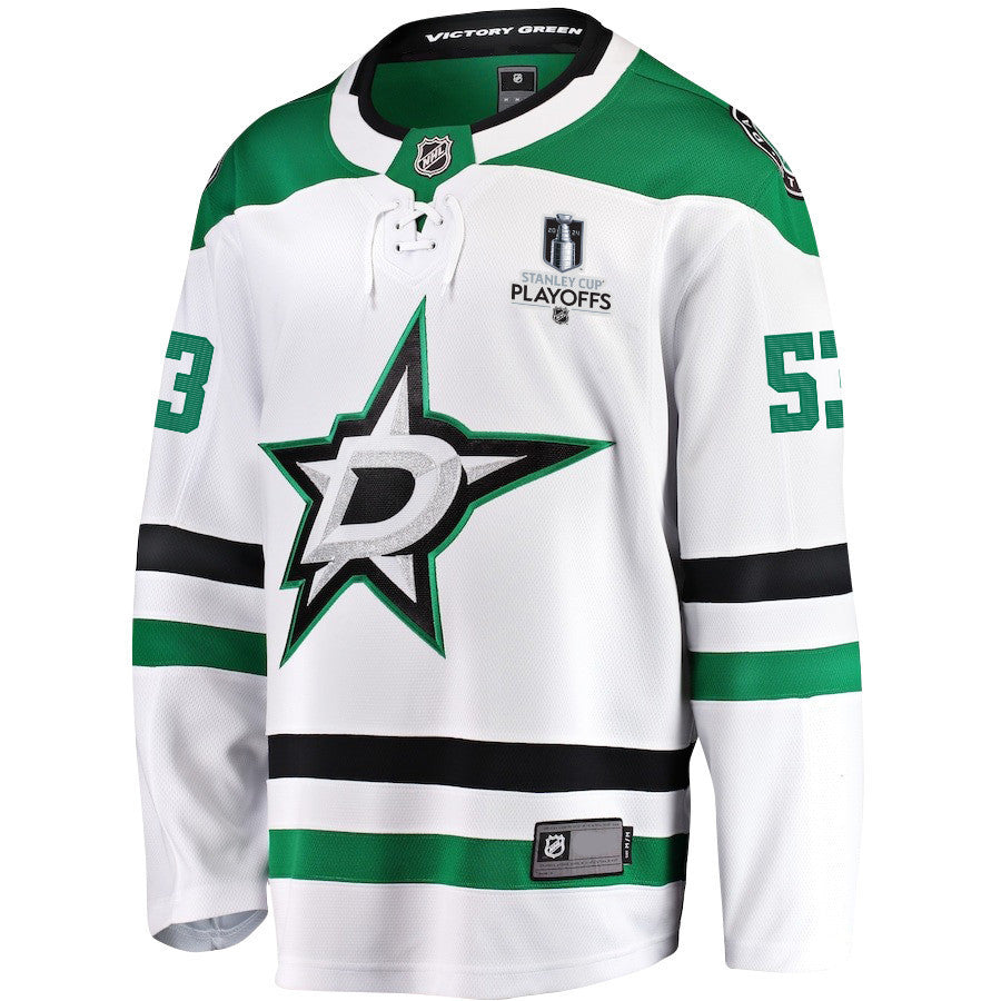 Wyatt Johnston 53 Dallas Stars 2024 NHL Playoffs Patch Away Breakaway Jersey - Men
