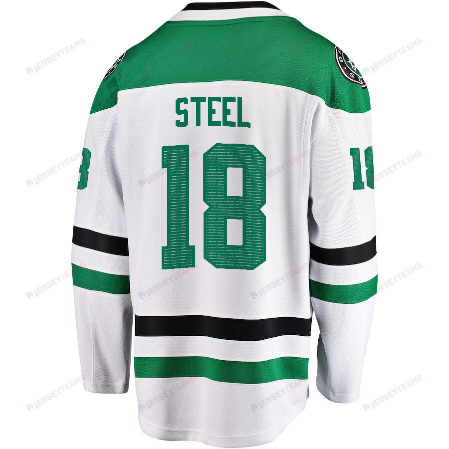 Sam Steel 18 Dallas Stars 2024 NHL Playoffs Patch Away Breakaway Jersey - Men