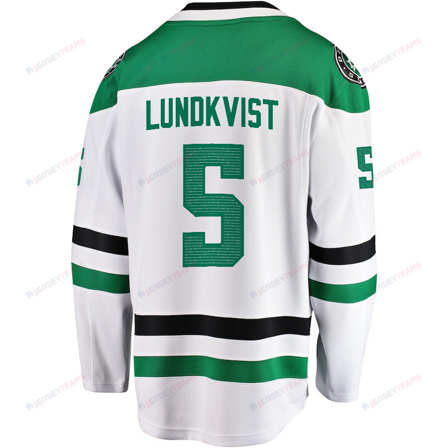 Nils Lundkvist 5 Dallas Stars 2024 NHL Playoffs Patch Away Breakaway Jersey - Men