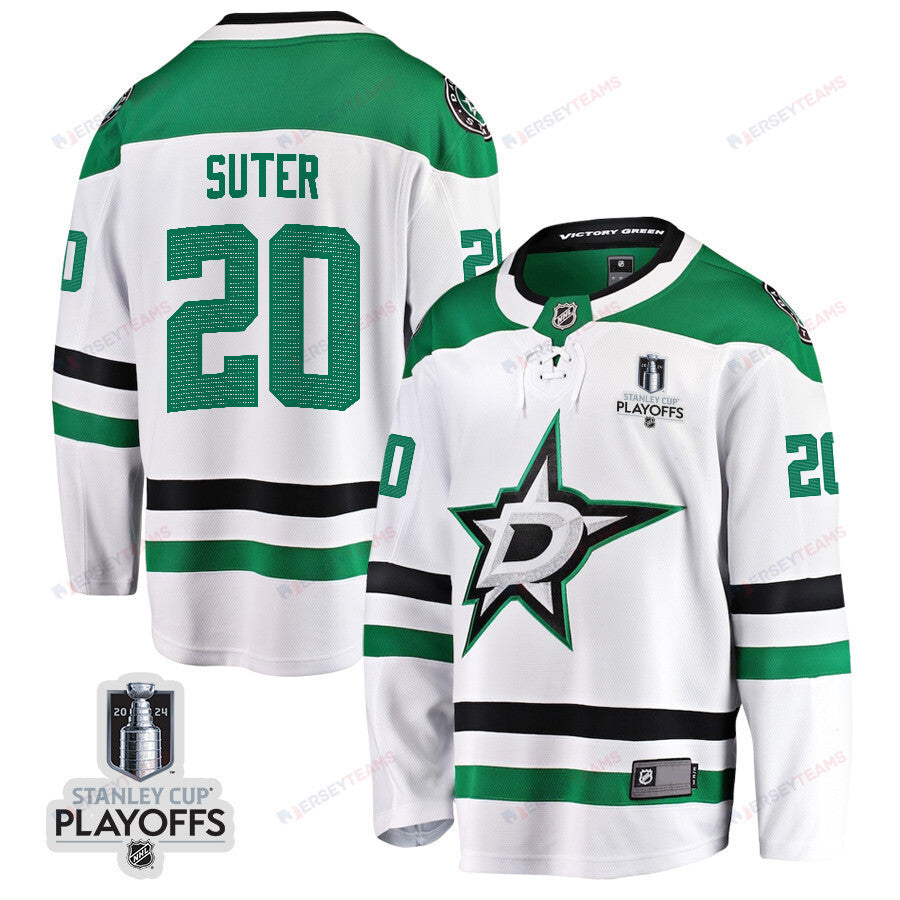 Ryan Suter 20 Dallas Stars 2024 NHL Playoffs Patch Away Breakaway Jersey - Men