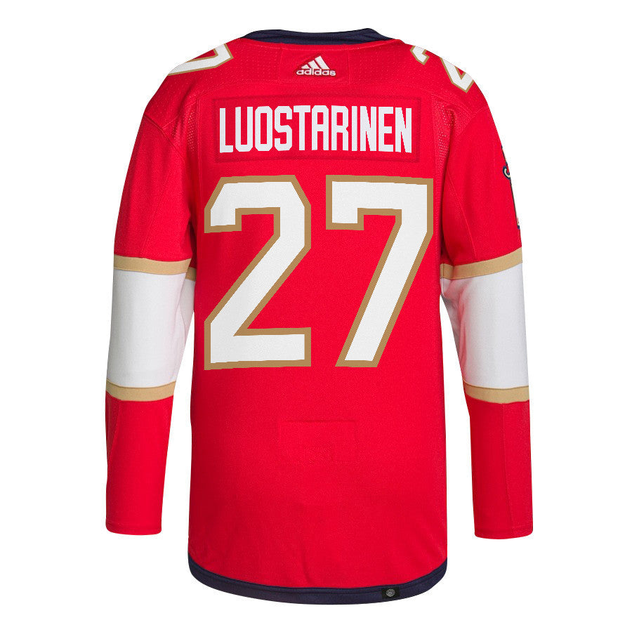 Eetu Luostarinen 27 Florida Panthers 2024 NHL Playoffs Patch Home Jersey - Men, Red