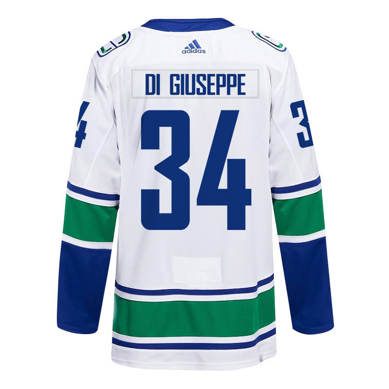 Phillip Di Giuseppe 34 Vancouver Canucks 2024 NHL Playoffs Patch Away Jersey - Men, White