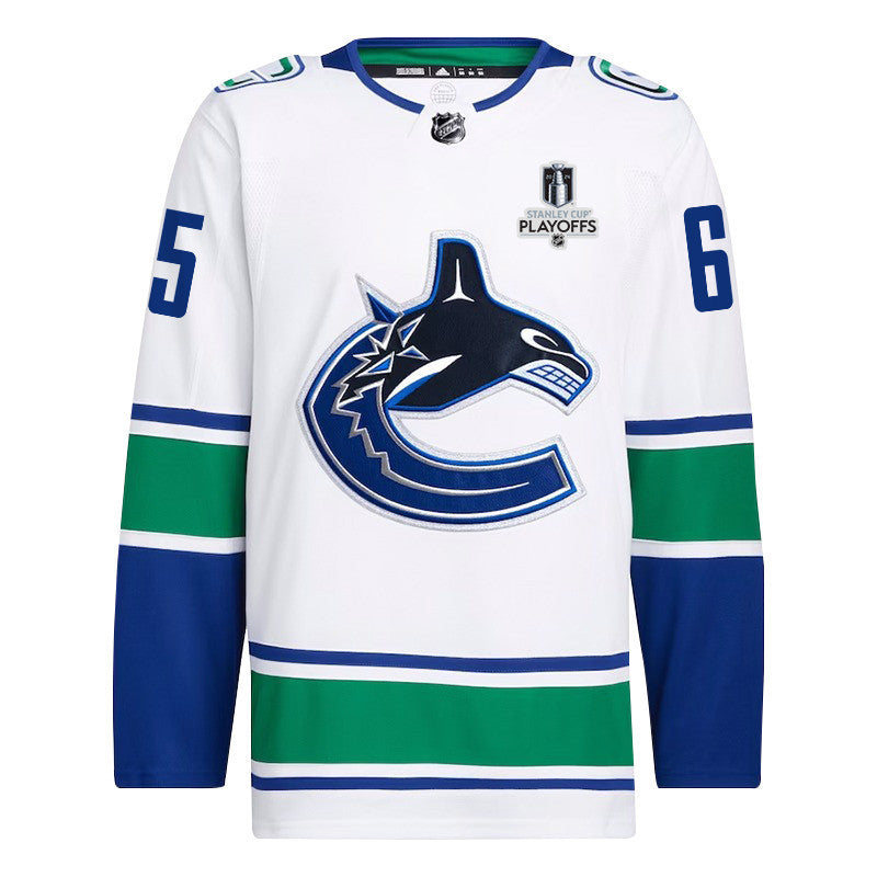 Ilya Mikheyev 65 Vancouver Canucks 2024 NHL Playoffs Patch Away Jersey - Men, White