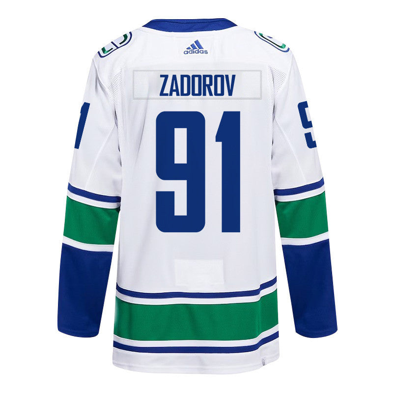 Nikita Zadorov 91 Vancouver Canucks 2024 NHL Playoffs Patch Away Jersey - Men, White