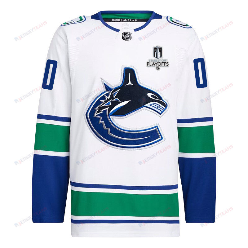 Vancouver Canucks 2024 NHL Playoffs Patch Away Jersey Customized - Men, White