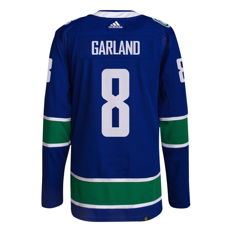 Conor Garland 8 Vancouver Canucks 2024 NHL Playoffs Patch Home Jersey - Men, Blue