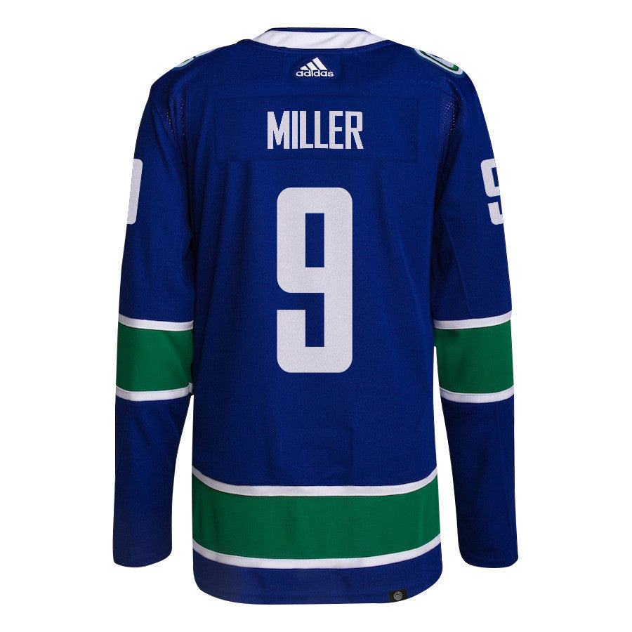 J.T. Miller 9 Vancouver Canucks 2024 NHL Playoffs Patch Home Jersey - Men, Blue