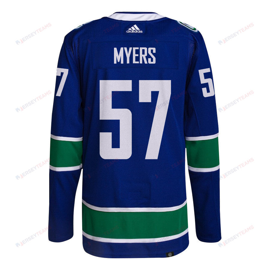 Tyler Myers 57 Vancouver Canucks 2024 NHL Playoffs Patch Home Jersey - Men, Blue