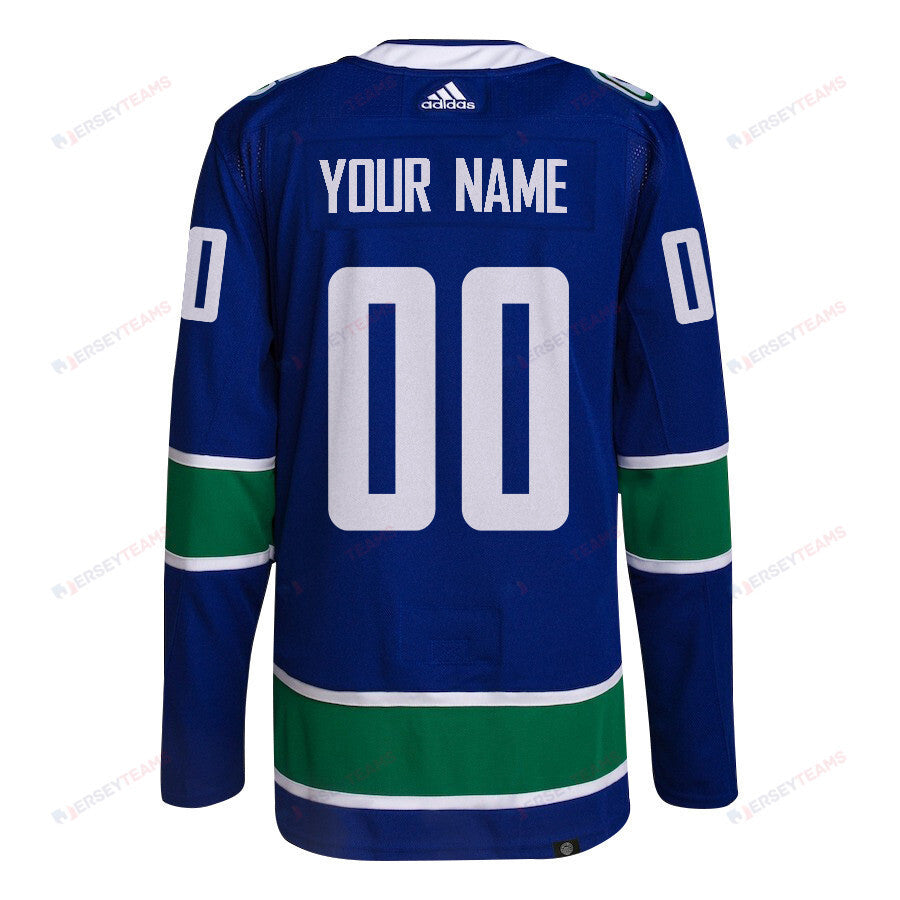 Vancouver Canucks 2024 NHL Playoffs Patch Home Jersey Customized - Men, Blue