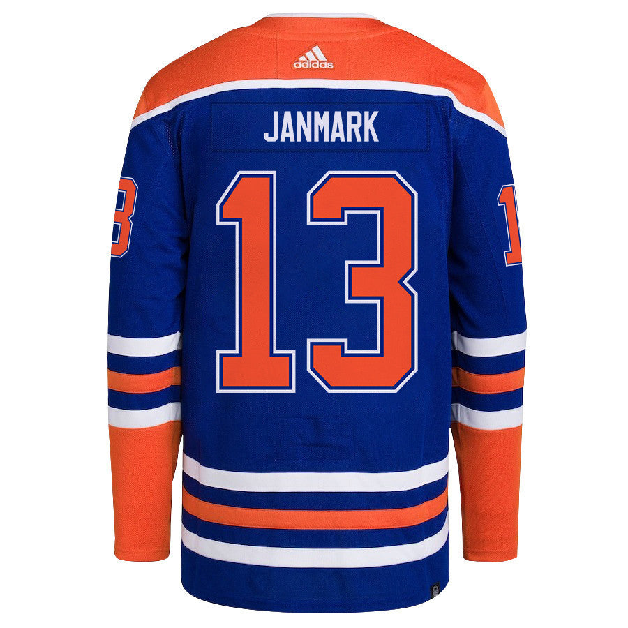 Mattias Janmark 13 Edmonton Oilers 2024 NHL Playoffs Patch Home Jersey - Men