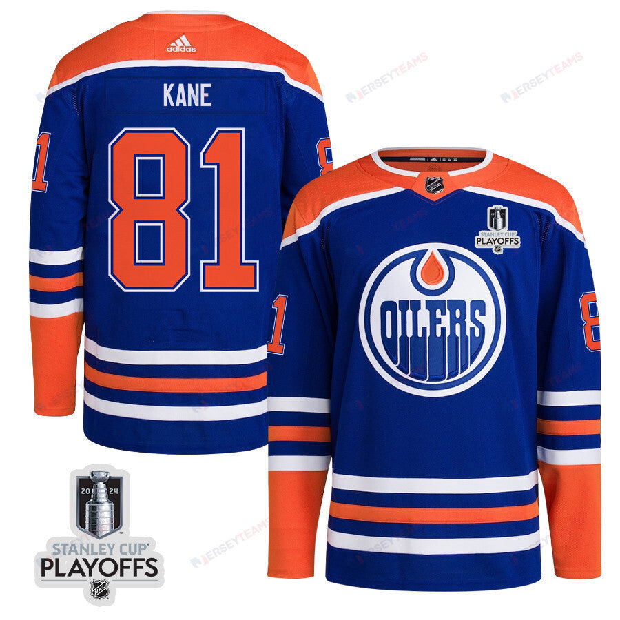 Evander Kane 91 Edmonton Oilers 2024 NHL Playoffs Patch Home Jersey - Men