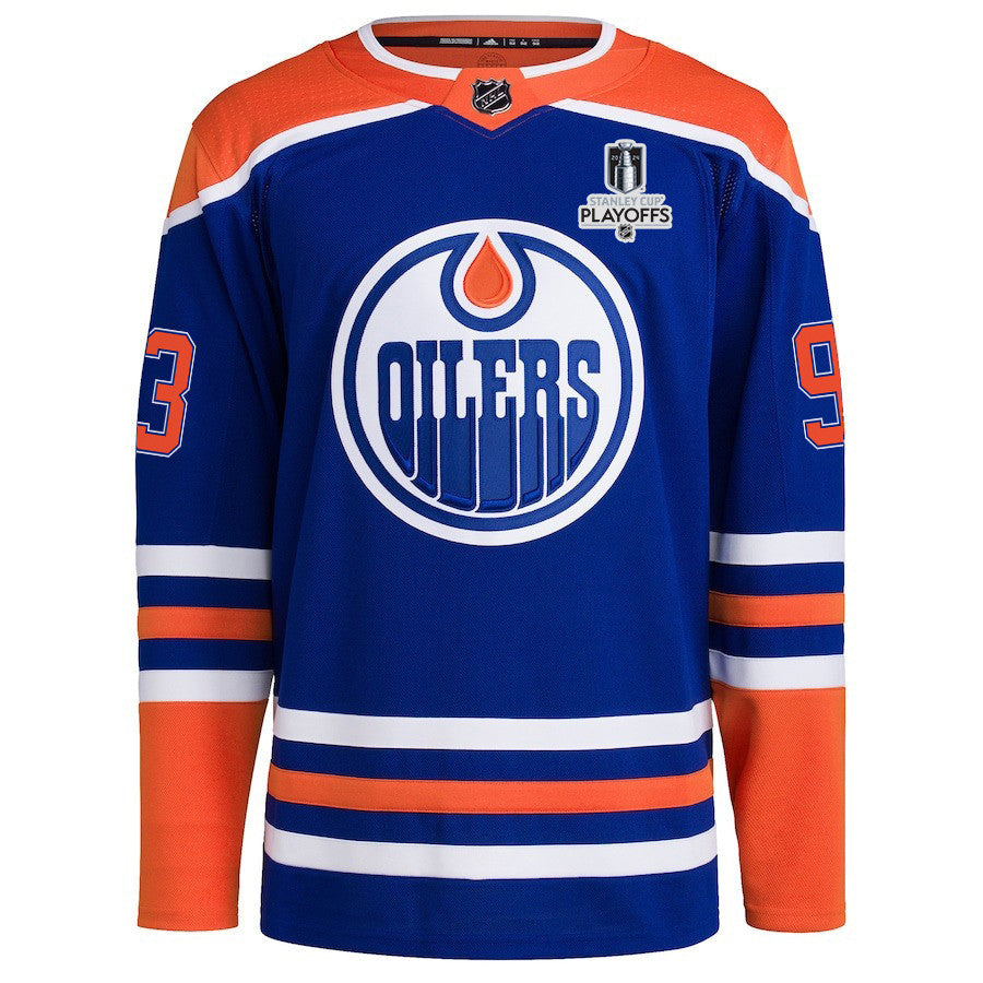 Ryan Nugent-Hopkins 93 Edmonton Oilers 2024 NHL Playoffs Patch Home Jersey - Men