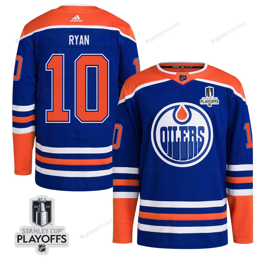 Derek Ryan 10 Edmonton Oilers 2024 NHL Playoffs Patch Home Jersey - Men