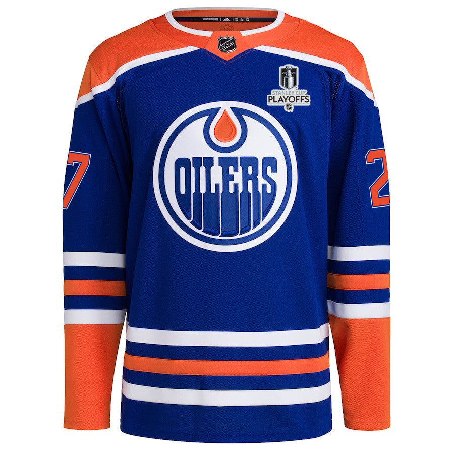 Brett Kulak 27 Edmonton Oilers 2024 NHL Playoffs Patch Home Jersey - Men