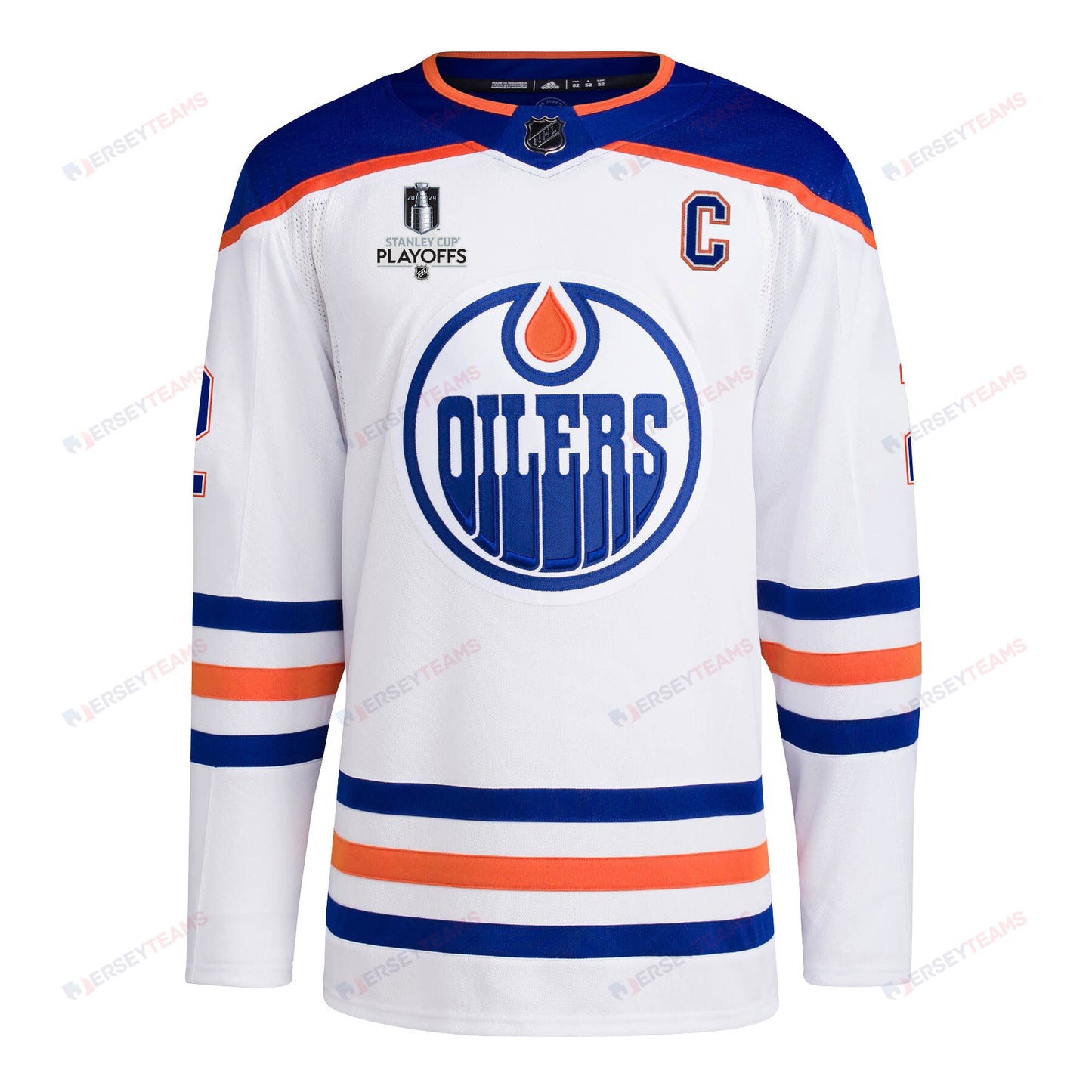 Evan Bouchard 2 Edmonton Oilers 2024 NHL Playoffs Patch Away Jersey - Men, White