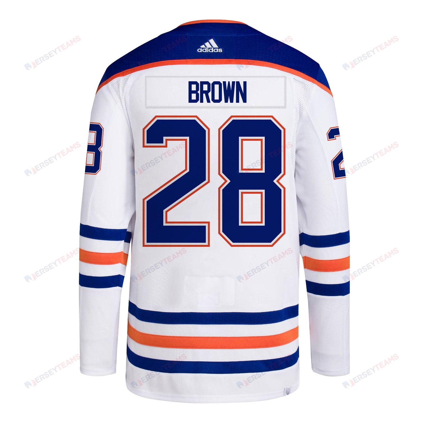 Connor Brown 28 Edmonton Oilers 2024 NHL Playoffs Patch Away Jersey - Men, White