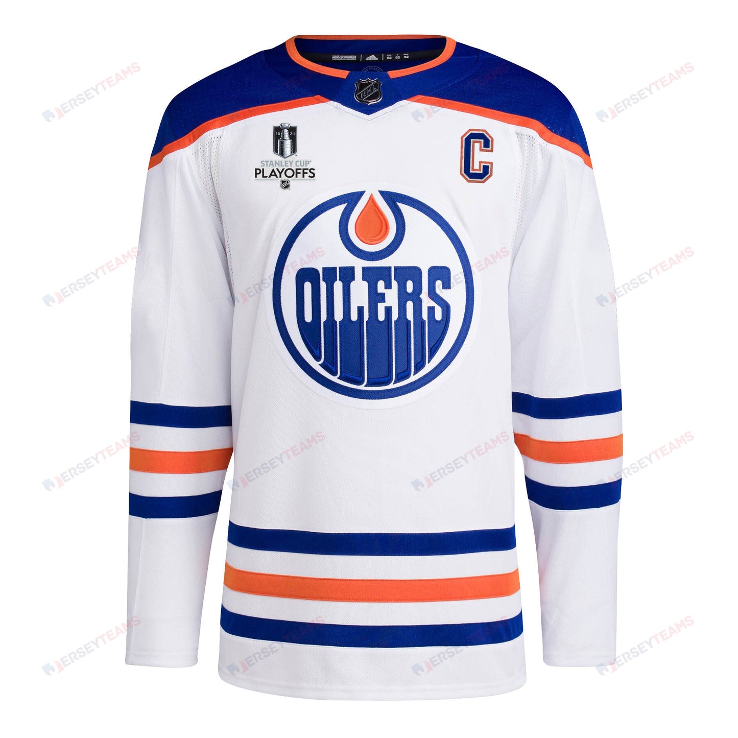 Edmonton Oilers 2024 NHL Playoffs Patch Away Jersey - Men, White