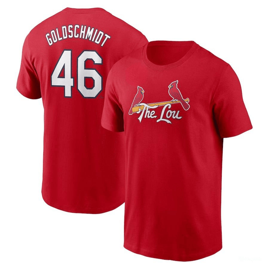 Paul Goldschmidt 46 St. Louis Cardinals 2024 City Connect Fuse Name & Number T-Shirt - Red
