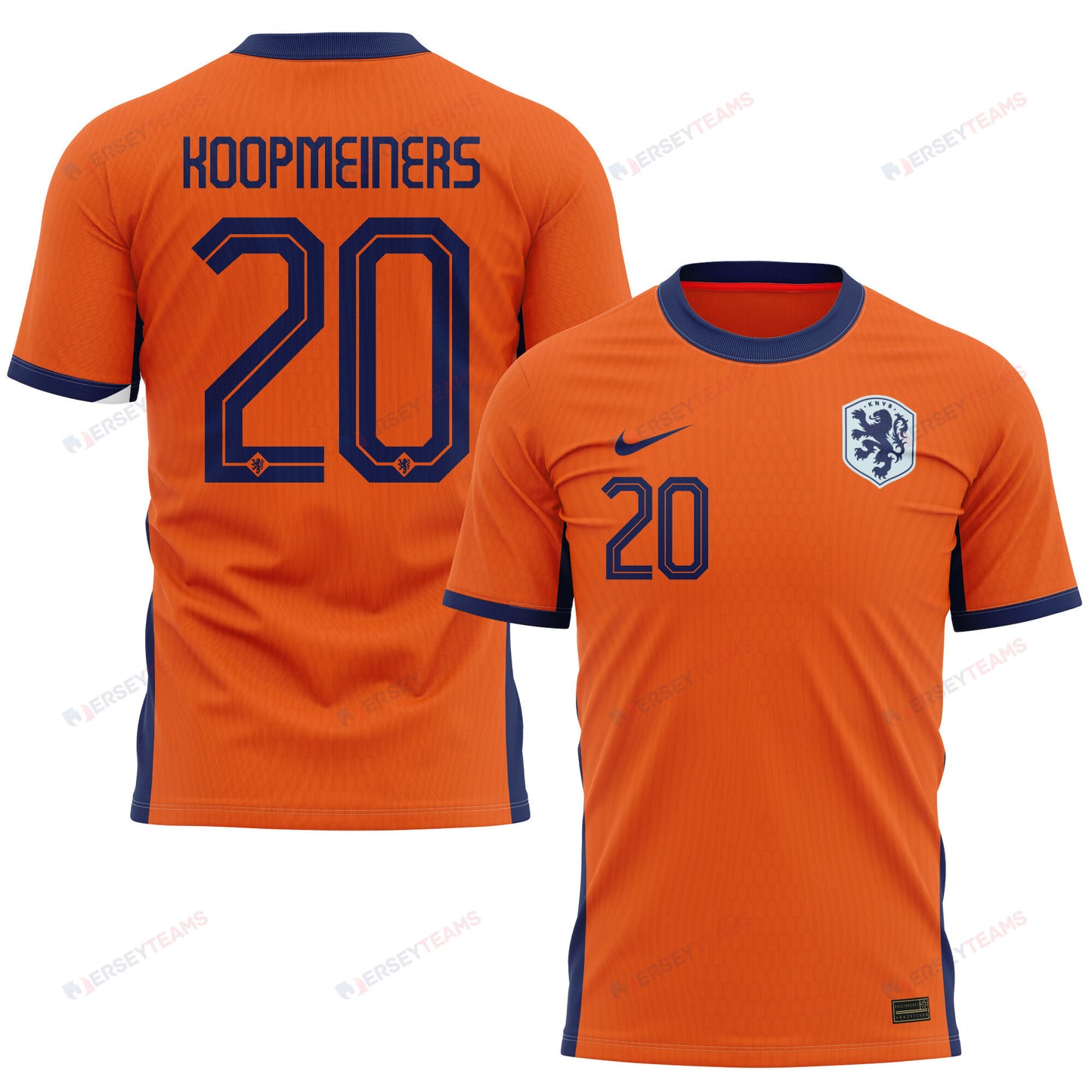 Teun Koopmeiners 20 Netherlands National Team 2024 Home Kits AOP T-shirt - Orange