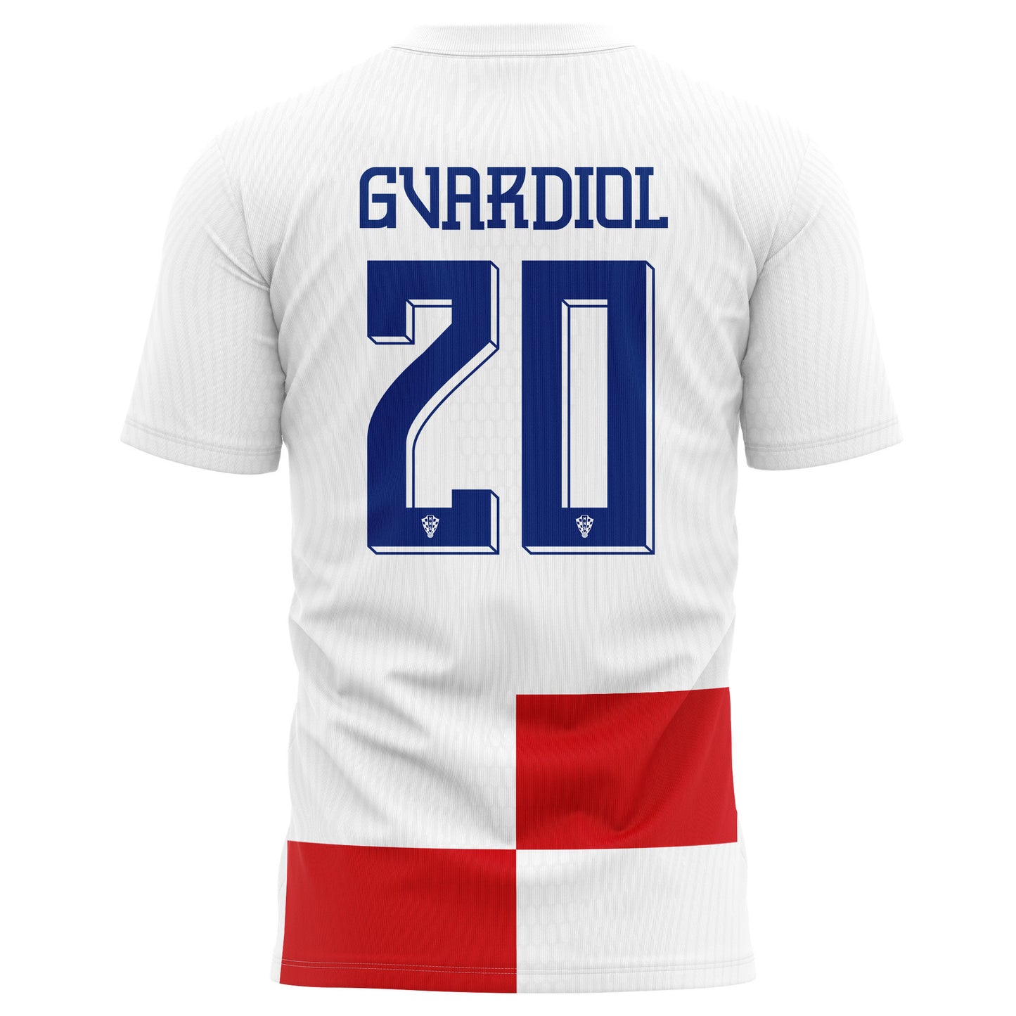 Joško Gvardiol 20 Croatia National Team 2024/25 Home Kits AOP T-shirt - White
