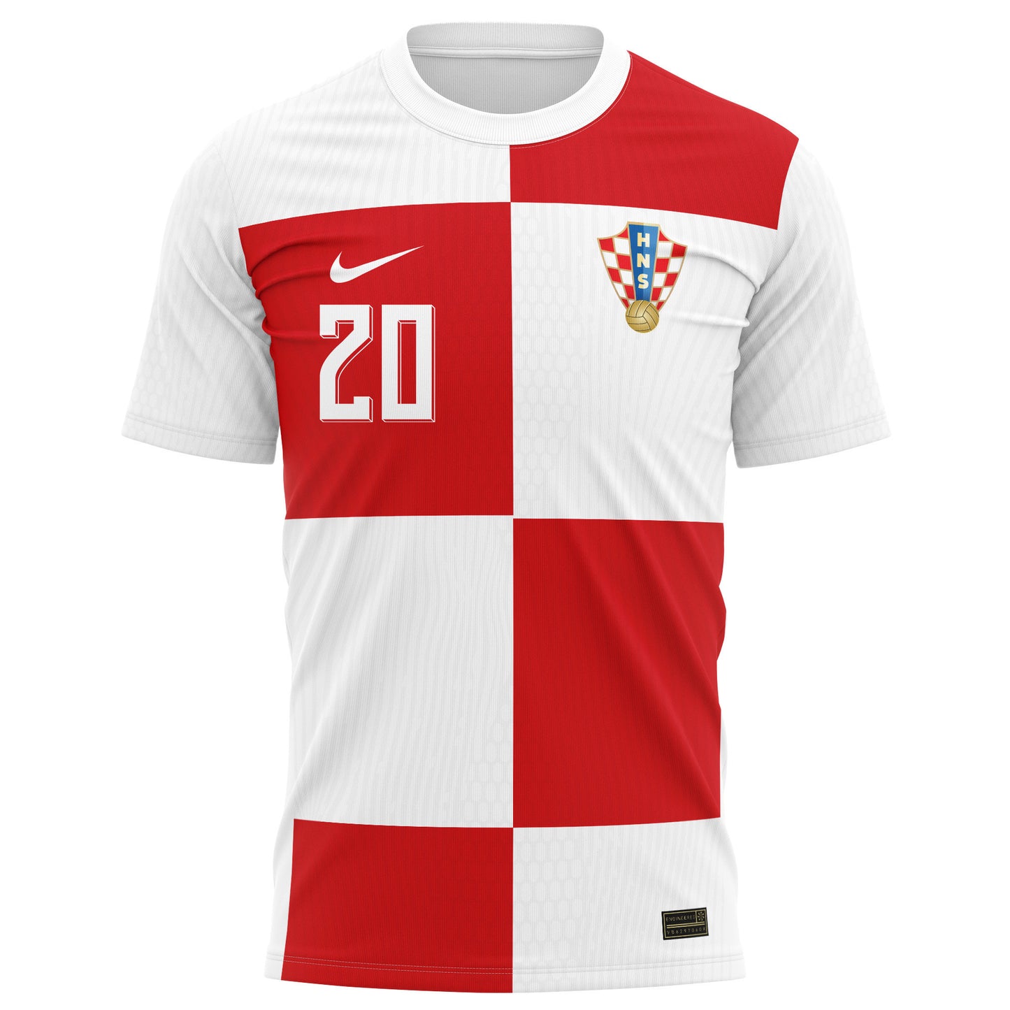 Joško Gvardiol 20 Croatia National Team 2024/25 Home Kits AOP T-shirt - White