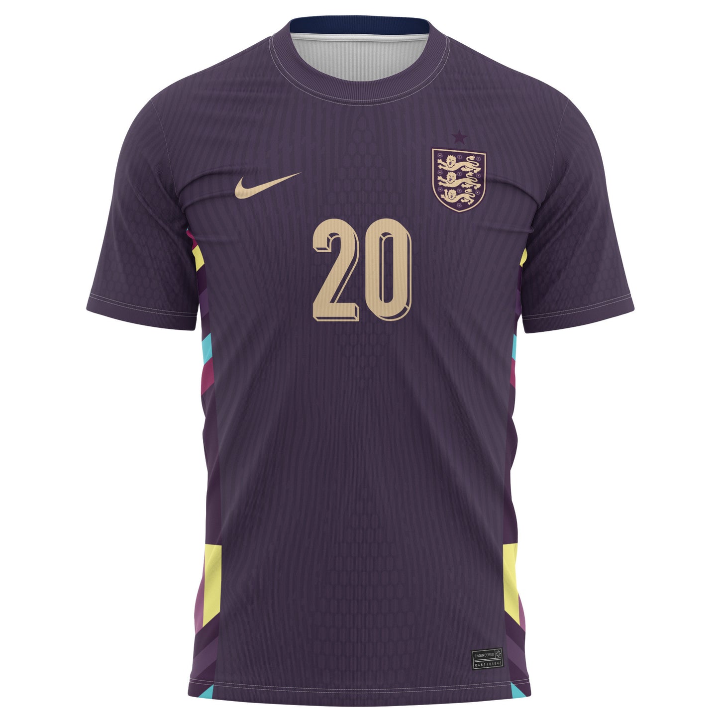 Jarrod Bowen 20 England National Team 2024 Away Kits AOP T-shirt - Purple